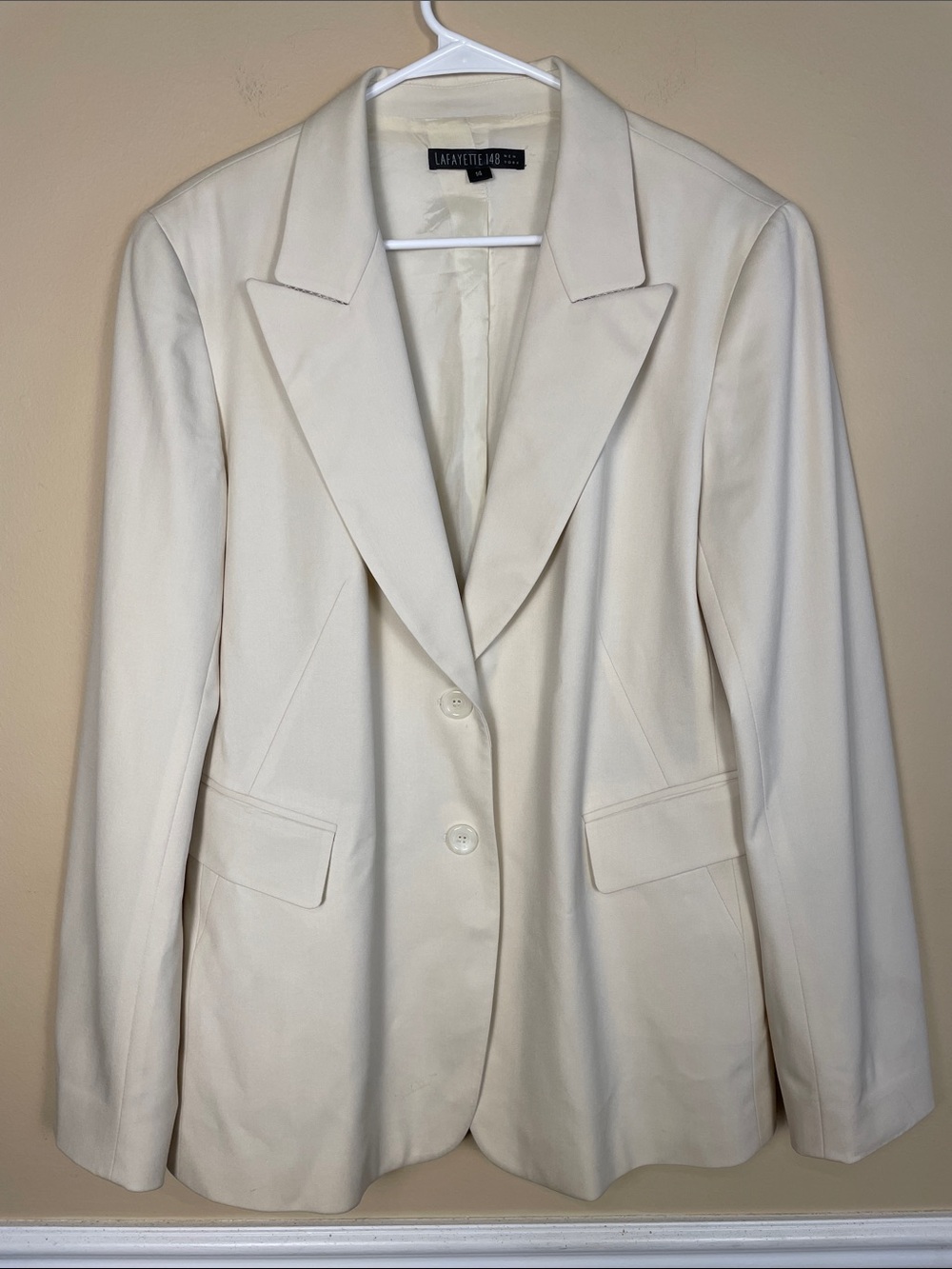 Lafayette 148 New York Women’s Wool Cream Career Office Blazer